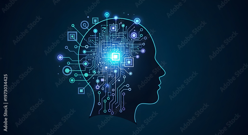Obraz premium Artificial Intelligence Technology Concept – AI Generated Vector