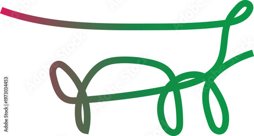 The image depicted features an artistic dog drawn in a simple line drawing style. The dog is predominantly green in color, with hints of brown, which may suggest a playful or artistic interpretation 