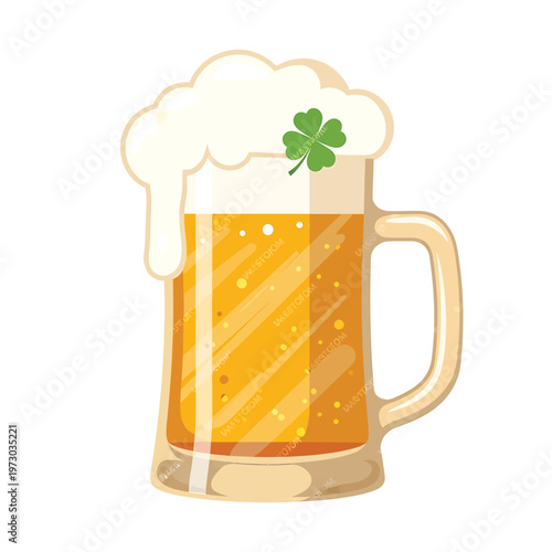 A mug of beer with foam.