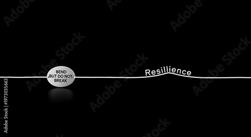 Conceptual image of resilience with a connecting line