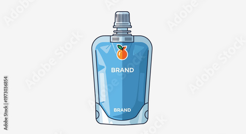 Transparent Blue Perfume Bottle with Label.