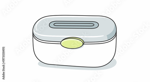 Closed Plastic Food Container Isolated on White Background