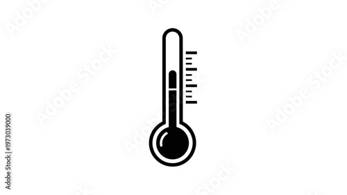 Thermometer Icon with Temperature Measurement Scale.