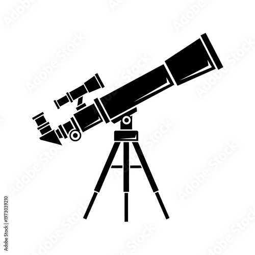 Telescope on Tripod for Stargazing Astronomy.