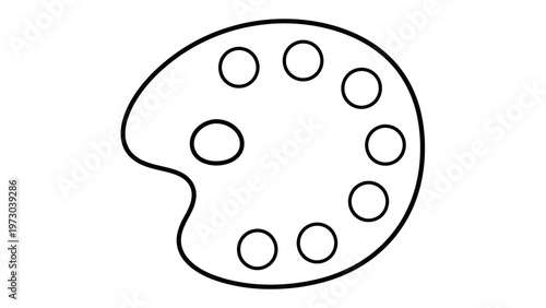 Artist Palette with Paints and Colors.