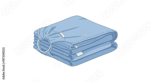 Folded Soft Blue Towels Stacked Neatly for Bathroom or Spa Use