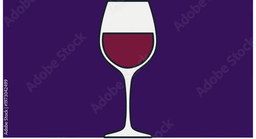 Wine Glass with Red Wine.