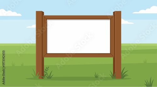 Wooden Blank Sign Board.