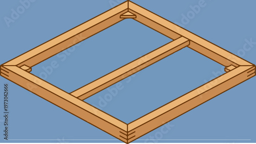 Wooden Picture Frame Isolated Object.