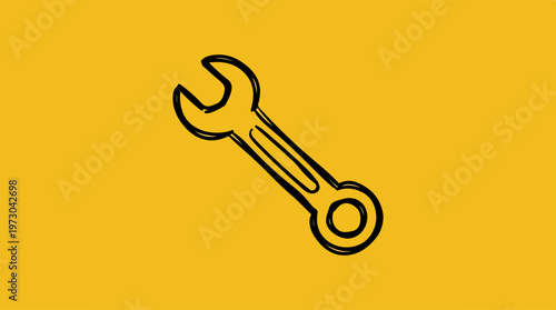 Wrench Tool Icon Symbol.