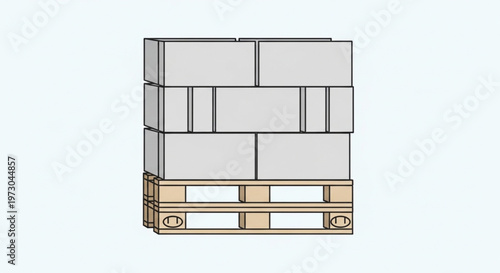 Stack of Building Blocks on a Wooden Pallet Illustration