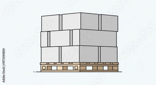Stack of Building Blocks on a Wooden Pallet Illustration
