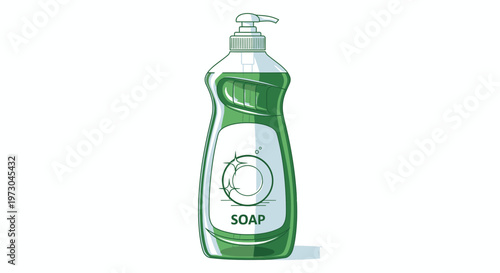 Fresh Dish Soap in Bottle with Pump Dispenser for Kitchen Cleaning
