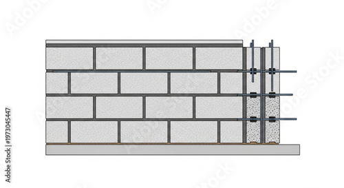 Reinforced Concrete Masonry Unit (CMU) Wall Construction Detail