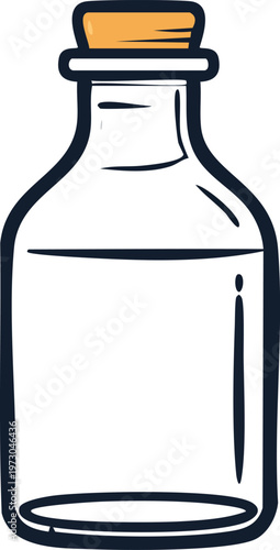 Simple illustration of a milk jar and bottle isolated on a white background