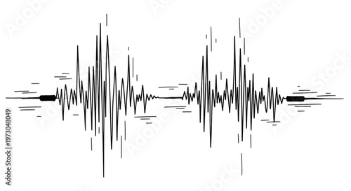 Abstract Sound Waveform Illustration on White Background
