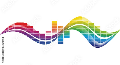 Abstract Colorful Sound Wave and Equalizer Graphic