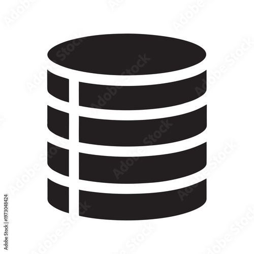 Database Storage Stack Vector Icon

