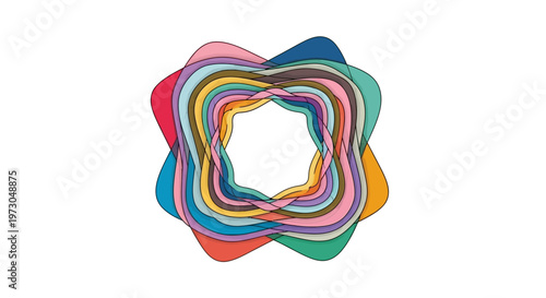 Colorful abstract shape design element.