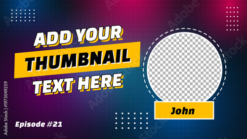 YouTube Podcast Thumbnail Template Talk Show Banner Modern Gradient EPS