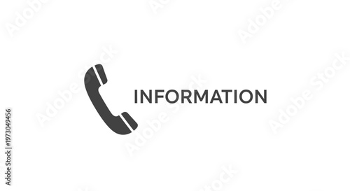 Simple black telephone receiver icon next to 'INFORMATION' for customer contact