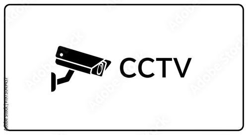 Modern security camera symbol for surveillance systems and public safety awareness icon