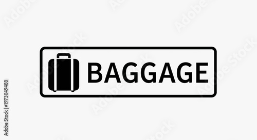 Baggage Sign with Luggage Icon and Text