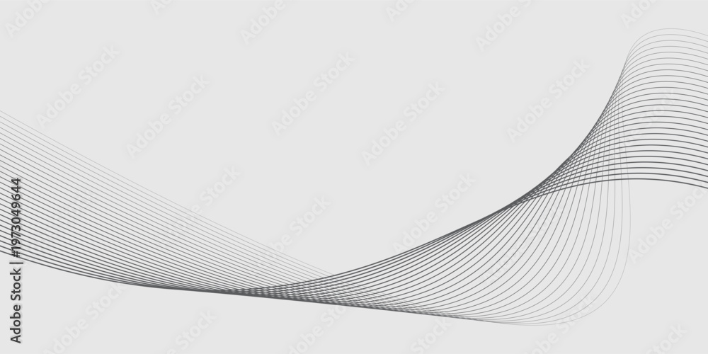 Fototapeta premium Abstract vector with gray wavy lines on silver foil background. Vector EPS 10
