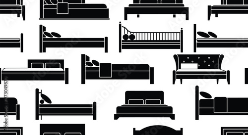This title is clear, professional, and highlights both the subject (beds/furniture) and the format (vector pack).