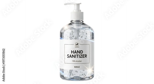 Hand Sanitizer Bottle on White Background