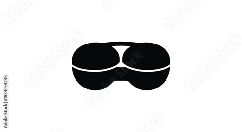 Minimalist black shape resembling animal eyes striking graphic design silhouette