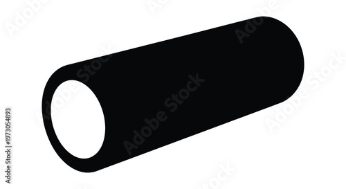 Simple black cylinder with a central void a striking silhouette