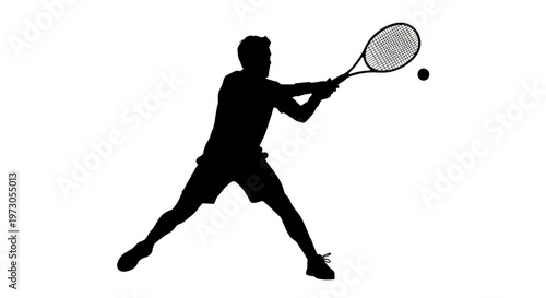 vector Man playing tennis. Tennis, group of male tennis players, isolated vector silhouettes, summer sports