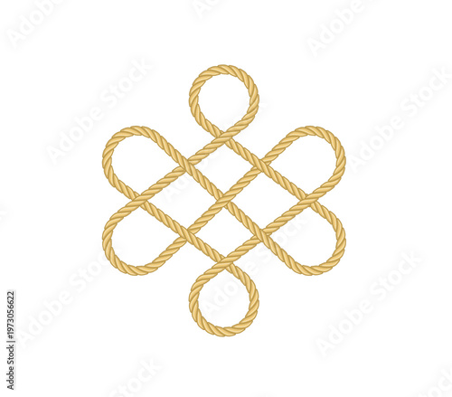 Rope off Tuvan knot of happiness and peace