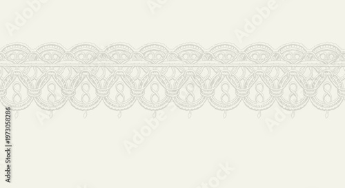 Delicate, intricate lace border design with a repetitive motif