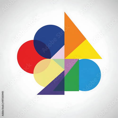 Free Download Colorful geometric shapes in bloom. - GFXLoad