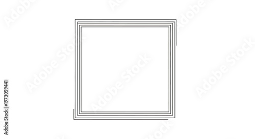 Geometric layered square frame with slightly offset lines