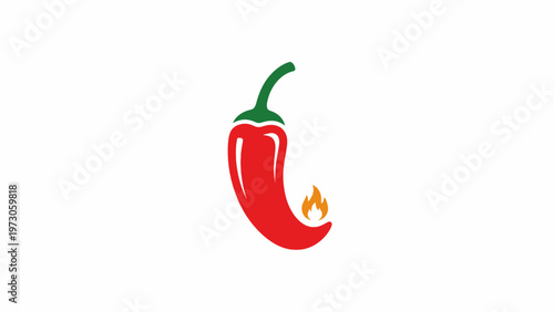 Spicy red chili pepper icon symbol.