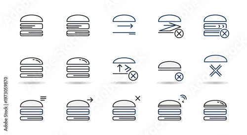 Burger Menu Icons Set: Navigation, Options, Settings, and More