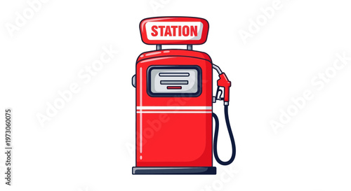 Retro Red Gas Pump Station