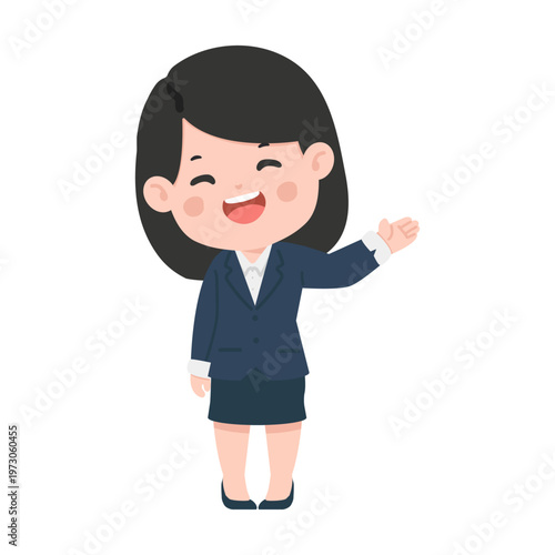 Woman In Business Suit Presenting