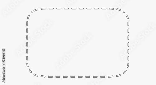 Rounded rectangular outline formed by dashed lines on a light gray background