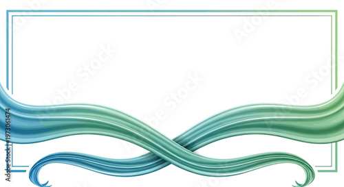 Blue-green watery waves frame