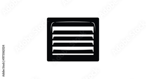 Black vent grille design simple geometric shape stark contrast silhouette