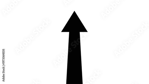 Black Arrow Pointing Upward Directional Symbol.