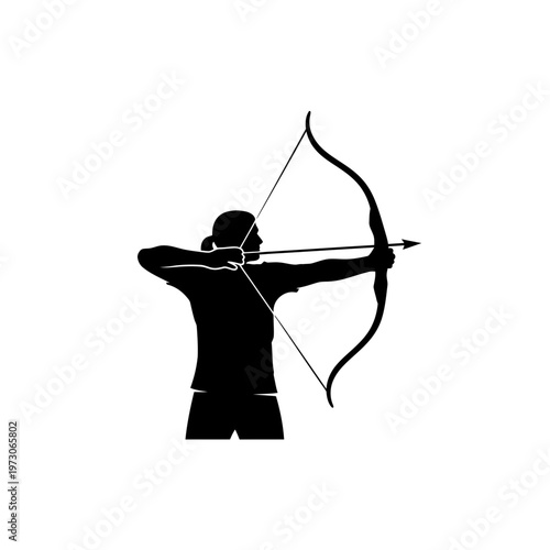 Archery sports silhouette of a man.