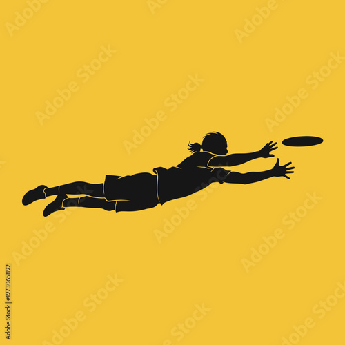 a person playing ultimate frisbee in mid-air.