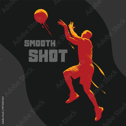 basketball silhouette player smooth jump shot