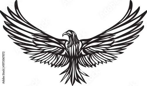 上から見た鷲のトライバルマークイラスト