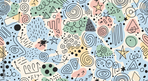 Colorful Geometric Shapes Pattern Background.